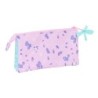 Portatodo Triple Frozen Cool days Violeta Azul cielo 22 x 12 x 3 cm