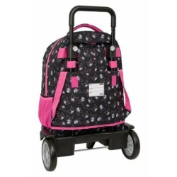 Mochila Escolar Kuromi Negro Fucsia 33 x 45 x 22 cm