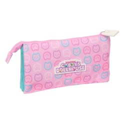 Portatodo Triple Gabby's Dollhouse Party Rosa 22 x 12 x 3 cm