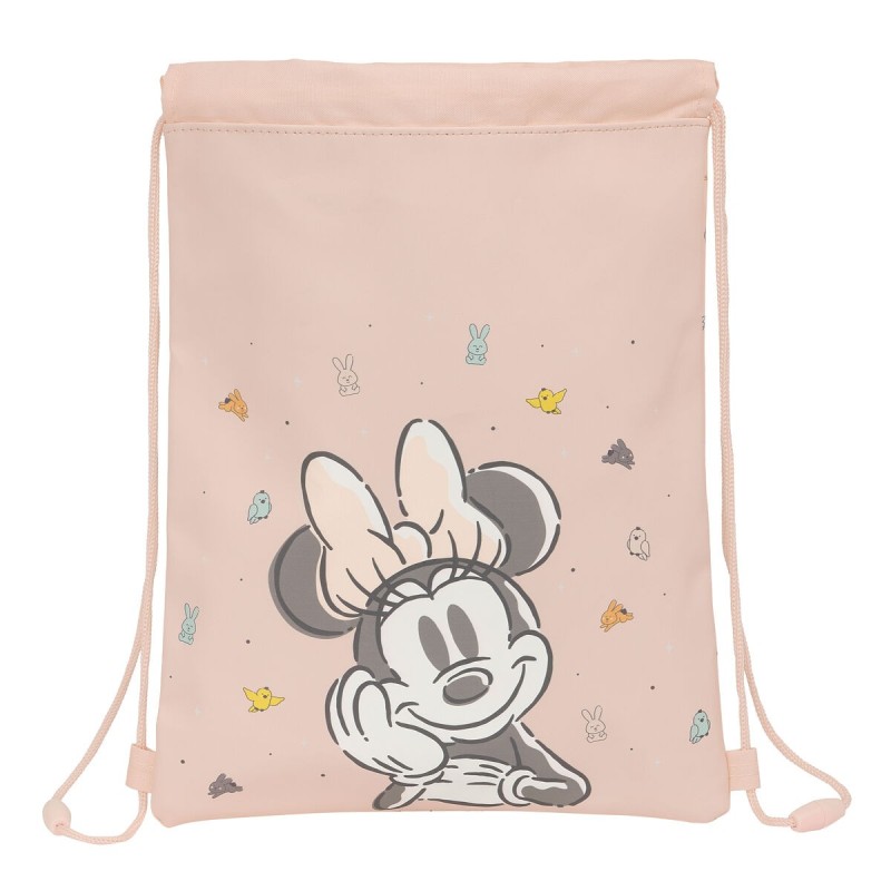 Bolsa Mochila con Cuerdas Minnie Mouse Baby Rosa 26 x 34 x 1 cm