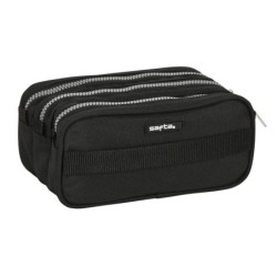 Estuche Escolar Safta Stone Negro 21,5 x 10 x 8 cm