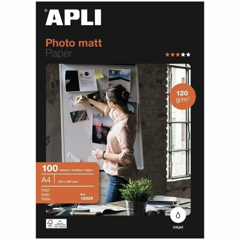 Papel Fotográfico Brillante Apli 12626 (100 Unidades)