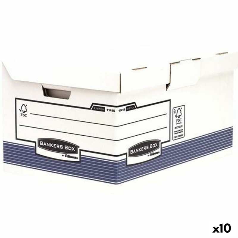 Caja de Archivo Fellowes Maxi Azul Blanco 31 x 39 x 56 cm 10 Unidades