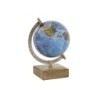 Globo Terraqueo Home ESPRIT Azul Marrón PVC Madera de mango 14 x 12 x 20 cm