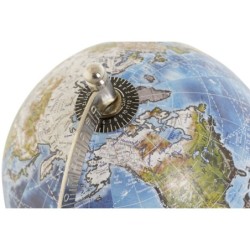 Globo Terraqueo Home ESPRIT Azul Marrón PVC Madera de mango 14 x 12 x 20 cm