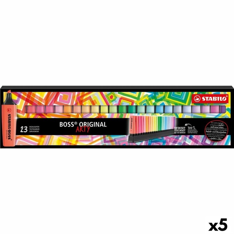 Set de Marcadores Fluorescentes Stabilo Boss Arty Multicolor (5 Unidades) Set de Marcadores Fluorescentes Stabilo Boss Arty Multicolor (5 Unidades)