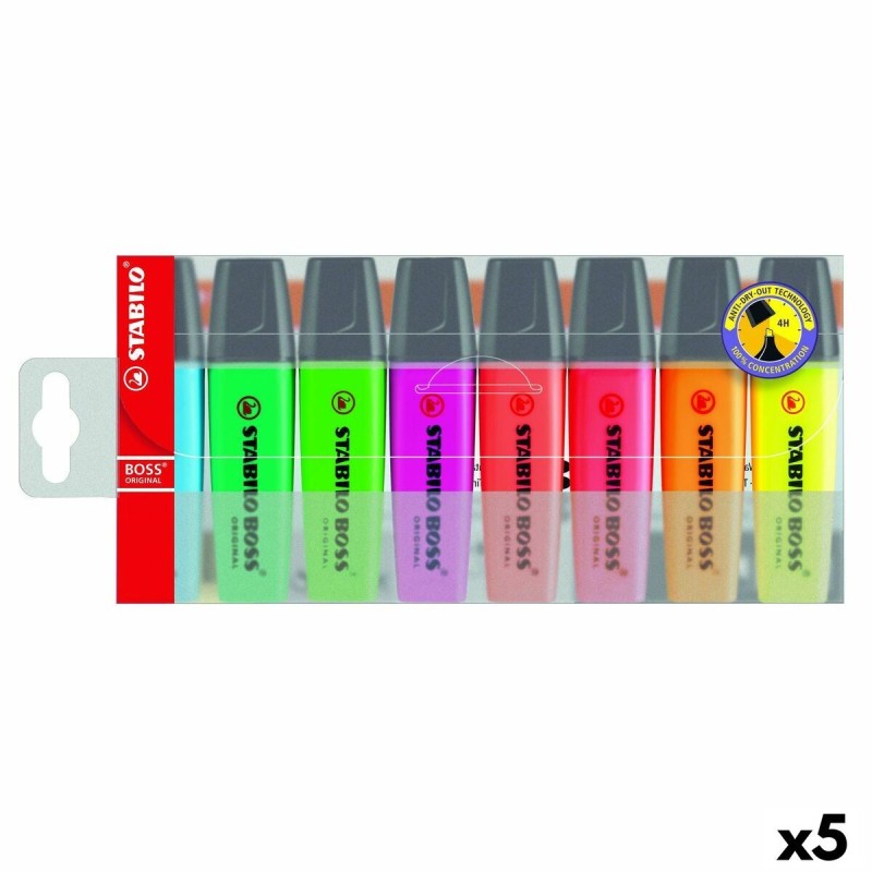 Set de Marcadores Fluorescentes Stabilo Boss Multicolor (5 Unidades) Set de Marcadores Fluorescentes Stabilo Boss Multicolor (5 Unidades)