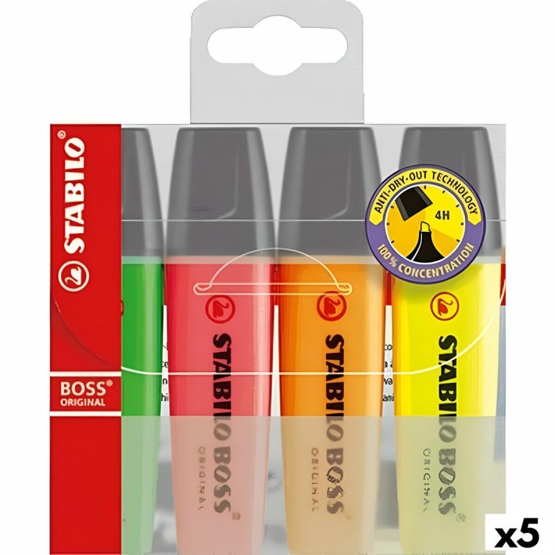 Set de Marcadores Fluorescentes Stabilo Boss Multicolor (5 Unidades) Set de Marcadores Fluorescentes Stabilo Boss Multicolor (5 Unidades)