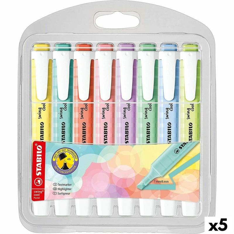 Set de Marcadores Fluorescentes Stabilo Swing Cool Pastel Multicolor (5 Unidades) Set de Marcadores Fluorescentes Stabilo Swing Cool Pastel Multicolor (5 Unidades)