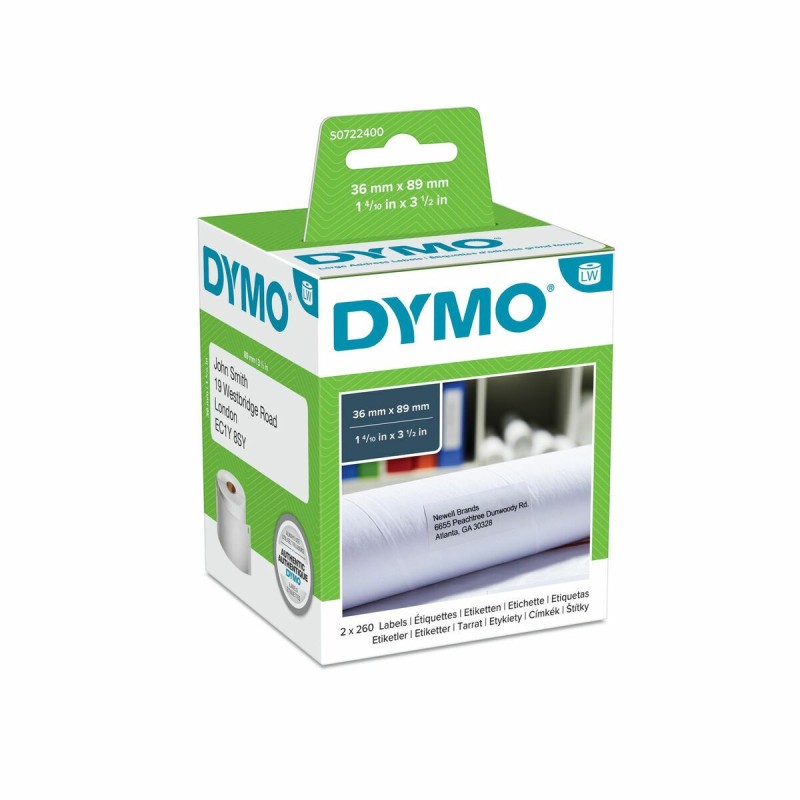 Rollo de Etiquetas Dymo S0722400 Blanco Rojo Negro/Blanco