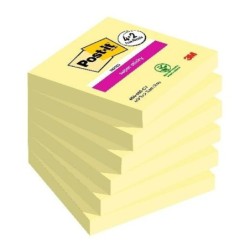 Notas Adhesivas Post-it Super Sticky Amarillo 76 x 76 mm 6 Piezas (24 Unidades)