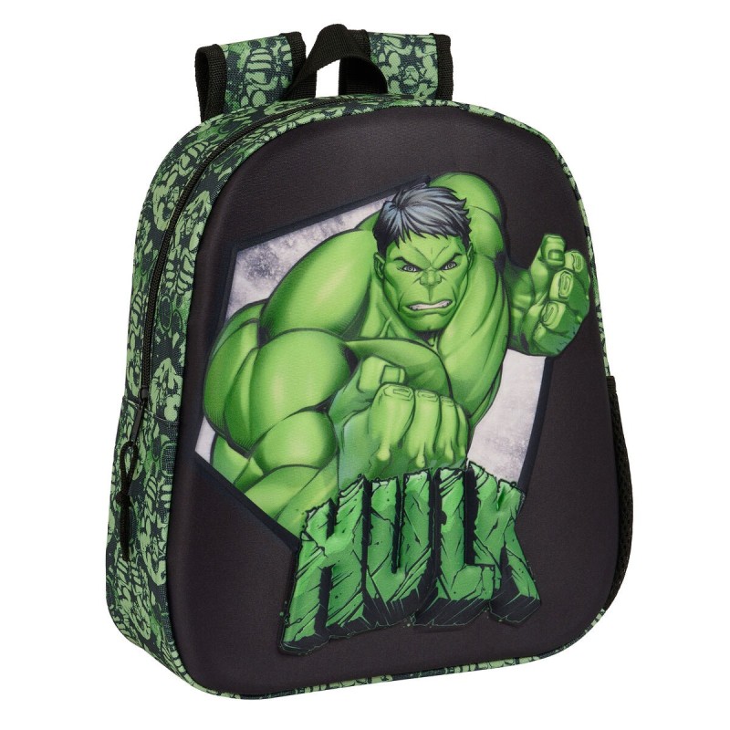 Mochila Infantil 3D Hulk Negro Verde 27 x 33 x 10 cm Mochila Infantil 3D Hulk Negro Verde 27 x 33 x 10 cm