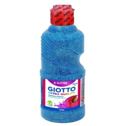 Témpera Giotto Glitter Azul 250 ml (8 Unidades)