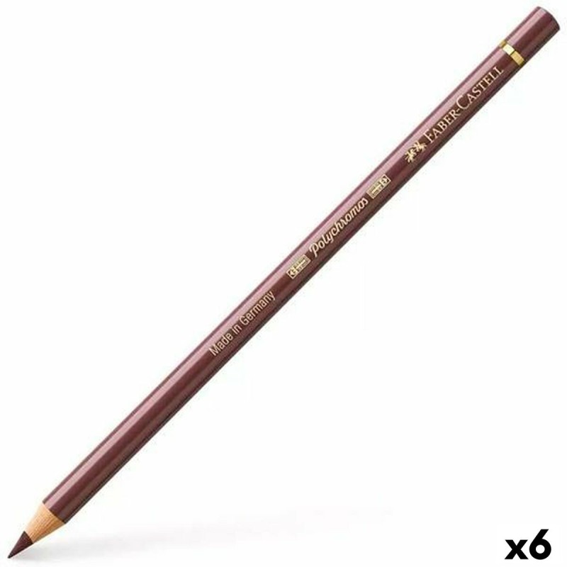 Lápices de colores Faber-Castell Polychromos 176 Van-Dyck Marrón (6 Unidades)