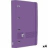 Carpeta de anillas Oxford LIVE&GO Lila A4+ (4 Unidades)