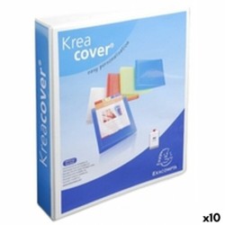 Carpeta de anillas Exacompta KREACOVER Blanco A4+ (10 Unidades)