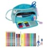 Estuche Escolar con Accesorios Frozen Hello spring Azul claro 20 x 11 x 8.5 cm (32 Piezas)
