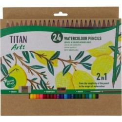 Lápices de Colores Acuarelables Titan Arts Multicolor 24 Piezas