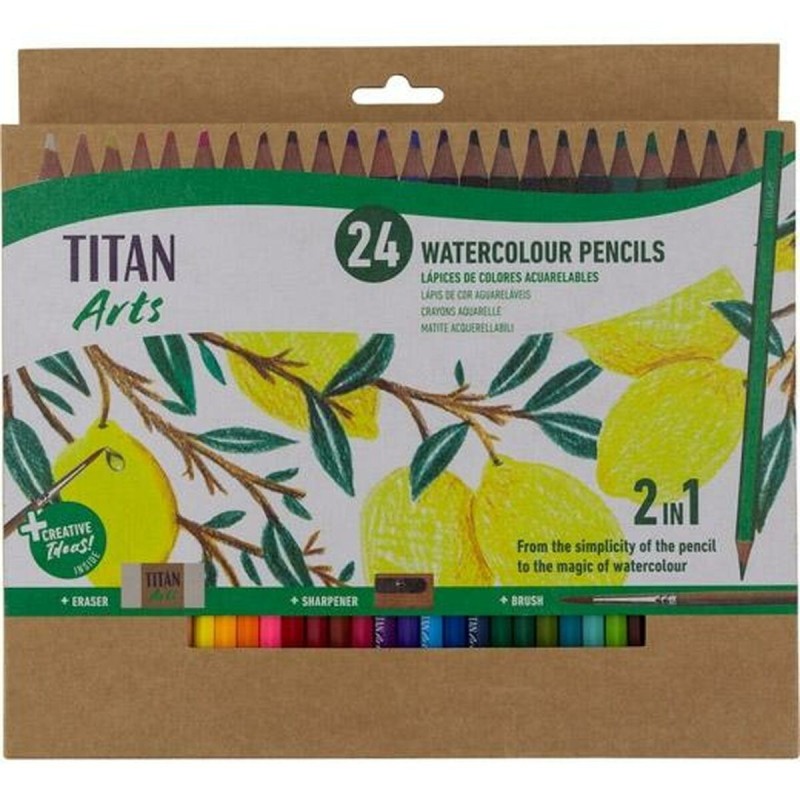 Lápices de Colores Acuarelables Titan Arts Multicolor 24 Piezas