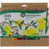 Lápices de Colores Acuarelables Titan Arts Multicolor 24 Piezas