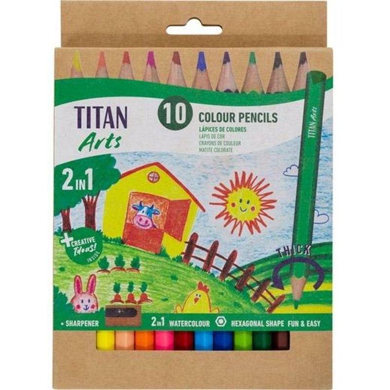 Lápices de colores Titan Arts Multicolor 10 Piezas