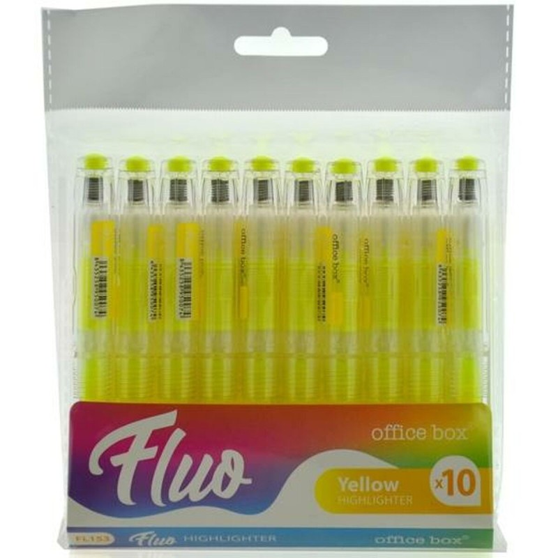 Set de Marcadores Fluorescentes Office Box FLUO Amarillo 10 Piezas Set de Marcadores Fluorescentes Office Box FLUO Amarillo 10 Piezas
