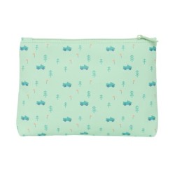 Estuche Escolar Safta Coches Coches Verde 23 x 16 x 3 cm