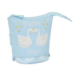Estuche Cubilete Glow Lab Cisnes Azul claro 8 x 19 x 6 cm