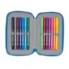 Plumier Doble Donald Azul 12.5 x 19.5 x 4 cm (28 piezas)