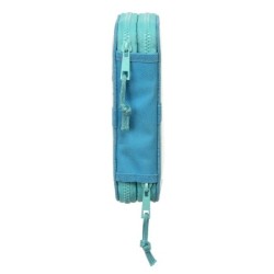 Plumier Doble Baby Shark Surfing Azul Blanco 12.5 x 19.5 x 4 cm (28 piezas)