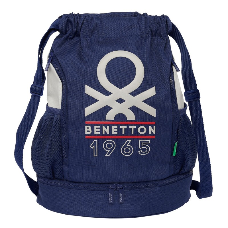 Mochila Saco Infantil Benetton Varsity Gris Azul marino 35 x 40 x 1 cm Mochila Saco Infantil Benetton Varsity Gris Azul marino 35 x 40 x 1 cm