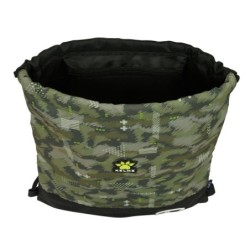 Bolsa Mochila con Cuerdas Kelme Travel Negro Verde 35 x 40 x 1 cm