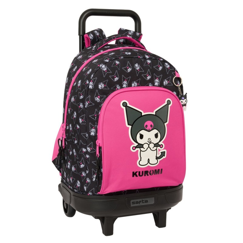 Mochila Escolar Kuromi Negro Fucsia 33 x 45 x 22 cm