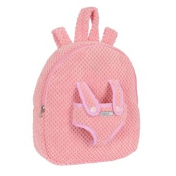 Mochila Infantil Safta Oso de Peluche Rosa 23 x 27 x 7,5 cm