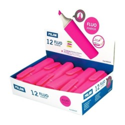 Set de Marcadores Fluorescentes Milan Rosa (12 Unidades)