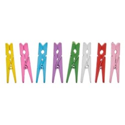 Pinzas Pincello 398 Multicolor Madera Grande (24 Unidades)