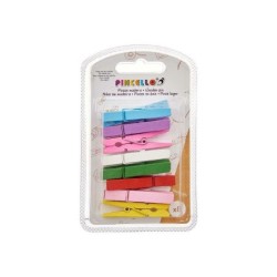 Pinzas Pincello 398 Multicolor Madera Grande (24 Unidades)