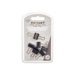 Pinzas Pincello 390 Negro Metal Clip Pequeño (24 Unidades)