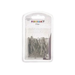 Clips Pincello 383 Plateado Metal Grande (24 Unidades)