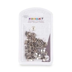 Chinchetas Pincello 395 Plateado Metal (24 Unidades)