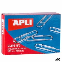 Clips Apli N 3 Níquel 40 mm (10 Unidades)