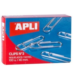 Clips Apli N 3 Níquel 40 mm (10 Unidades)