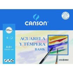 Papel de acuarela Canson 6 Hojas 370 g/m² (20 Unidades)