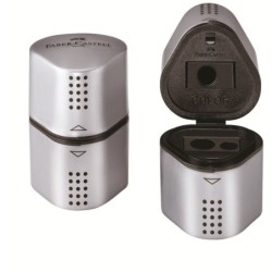 Sacapuntas Faber-Castell Grip 2001 3 en 1 Plateado Metal (10 Unidades)