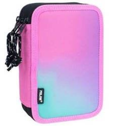 Plumier Triple Milan Sunset Rosa 19,5 x 13 x 7,5 cm (12 Unidades)