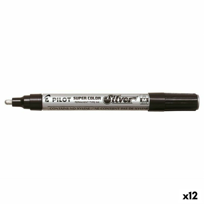 Rotulador permanente Pilot Desechable Plateado (12 Unidades)