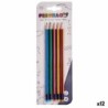 Set de Lápices Pincello 473 Amarillo Azul Verde Multicolor Naranja Rayas (12 Unidades)