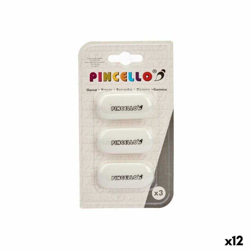 Set de Gomas de Borrar Pincello 484 Blanco (12 Unidades)