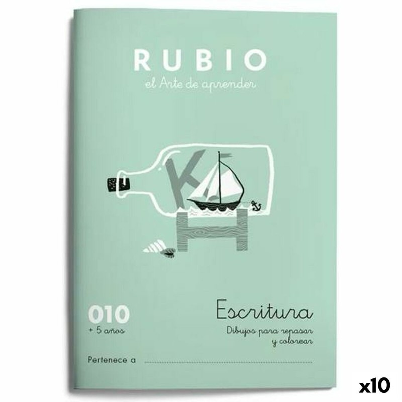 Cuaderno de escritura y caligrafía Rubio N10 A5 Español 20 Hojas (10 Unidades)