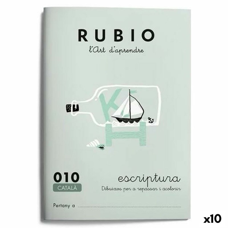 Cuaderno de escritura y caligrafía Rubio N10 Catalán A5 20 Hojas (10 Unidades)